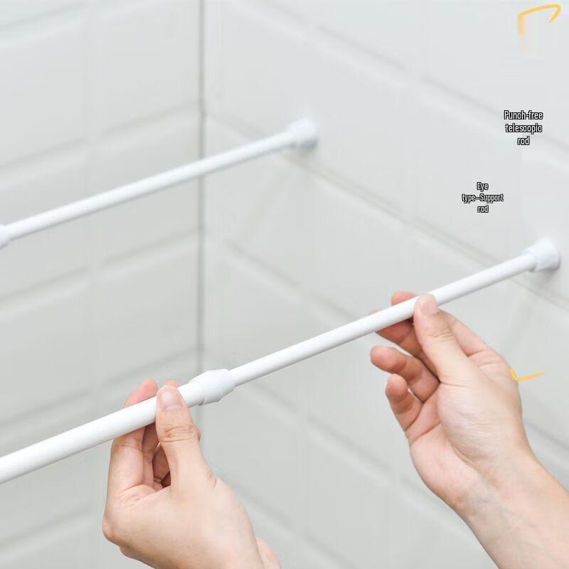 Alb Vopsea Coaptă Floare de Prun Perdea Telescopică și Bară de Uscat - Instalare Fără Găuri