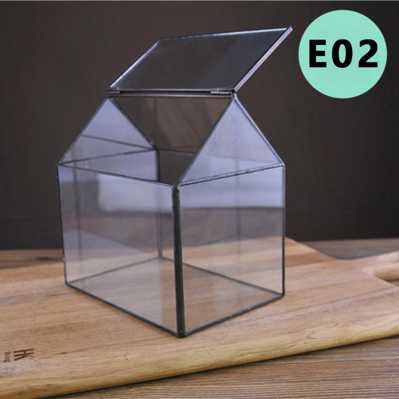 Micro Landscape Plant Terrariums Glass Greenhouse Rainforest Fern Moss Terrarium Ecological Geometric Vase Table Greenhouse New