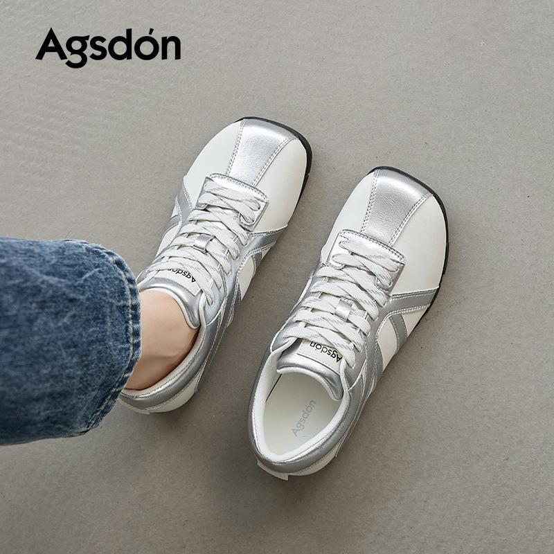 Augustine silver German training shoes women's 2025 new autumn light Forrest Gump board shoes flat-soled retro sports shoes