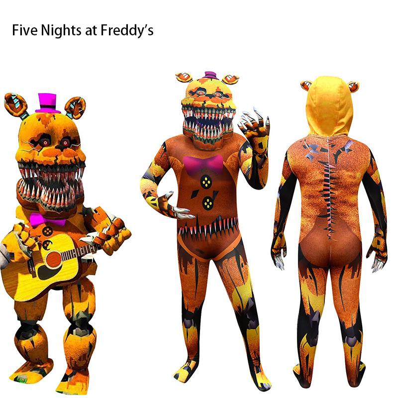 Fem Netter Hos Freddys Barne Cosplay Kostyme Halloween Maskerade Drakt