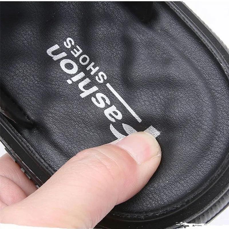 Men's Summer New Sandals and Slippers Men's Leather Sandals Adult Thick-soled Beach Shoes Non-slip Open-toe Leather Sandals 2024
