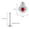 Stud Labret Flat Back Coração Quebrado ASTM F136 Titânio Right Grand 16G Argola de Cartilagem Coração CZ Piercing Helix Tragus Joia