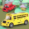 Bus Scolaire en Plastique Détaillé Vintage Simulation pour Enfants Dessin Animé Bus Scolaire
