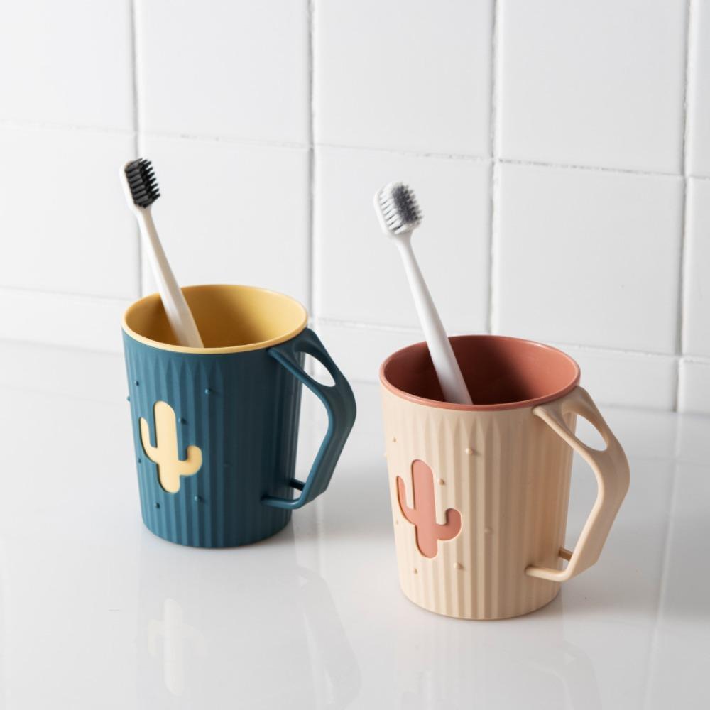 Pahar creativ pentru apă de gură, dublu îngroșat, pentru periajul dinților cu mâner, spălare, cuplu, periuță de dinți, student, borcan dentar