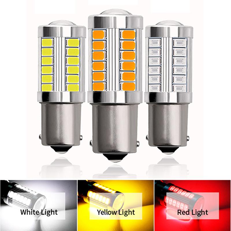 2pcs LED Car Lights 1156 BA15S BAU15S PY21W 1157 P21/5W 7440 7443 W21/5W High Bright 5630 33SMD Turn Signal Lamps DRL Bulbs 12V Bulbs 7