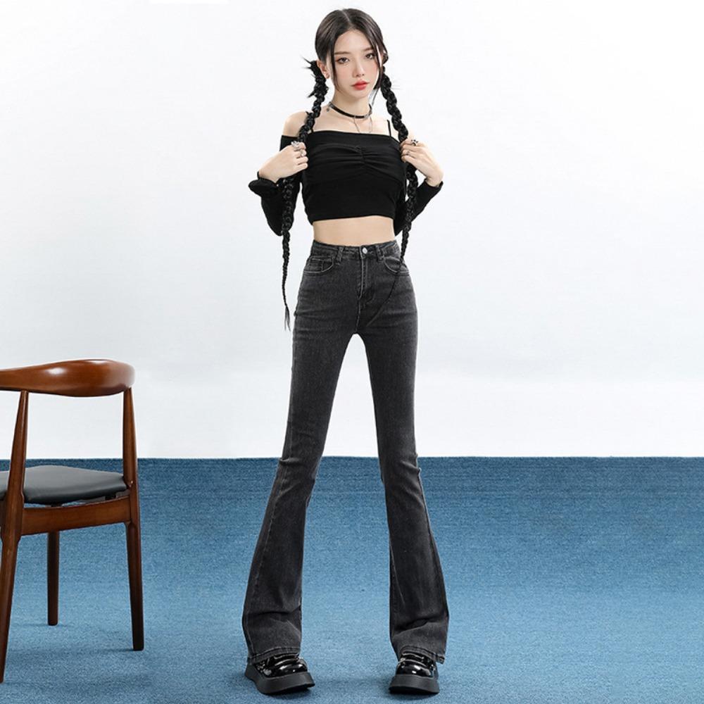 Retro Versatile Horn Small Man 2025 Autumn and Winter New Fashion Elastic Slim High Waist Skinny Jeans