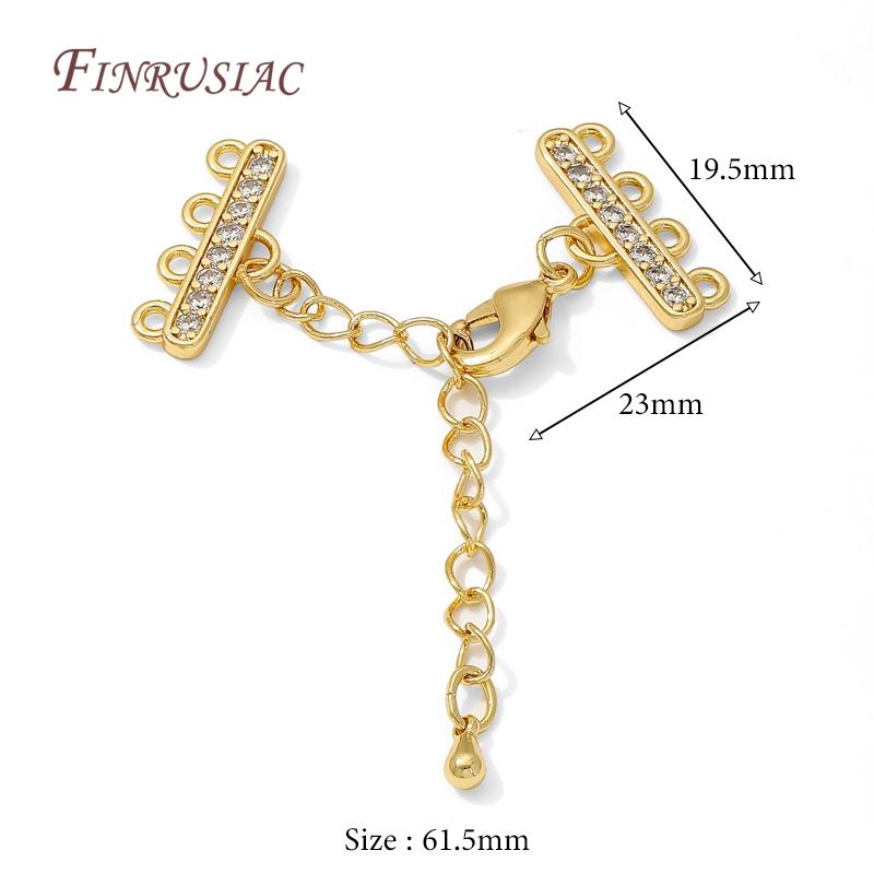 18K Gold Plated Brass Chains Extender For Jewellery,DIY 2-5 Rows Pearl Necklaces Making Accessories,Chain Connector For Jewelry