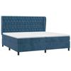 Maison Exclusive - Dark Blue Bed Slat Base and Mattress 200x200cm Velvet