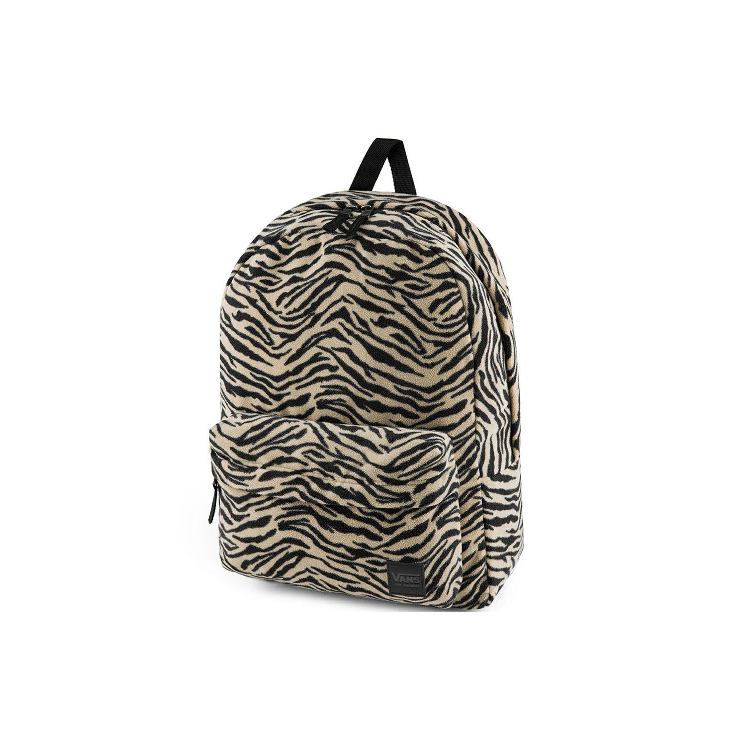 Vans Large Capacity Versatile Zebra Print Polyester Backpack Unisex Backpacks VN00021MZBR Zebra Stripes