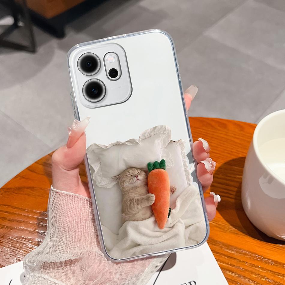 For Oppo Reno 14F 5G Phone Case Leisure Style Patterns Soft Silicone TPU Transparent Lightweight Cover For Oppo Reno14 F Capa
