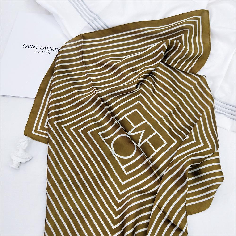70 Stripes Small Silk Scarf - Women's Spring/Summer/Autumn Versatile Korean Neck Protection Neck Scarf
