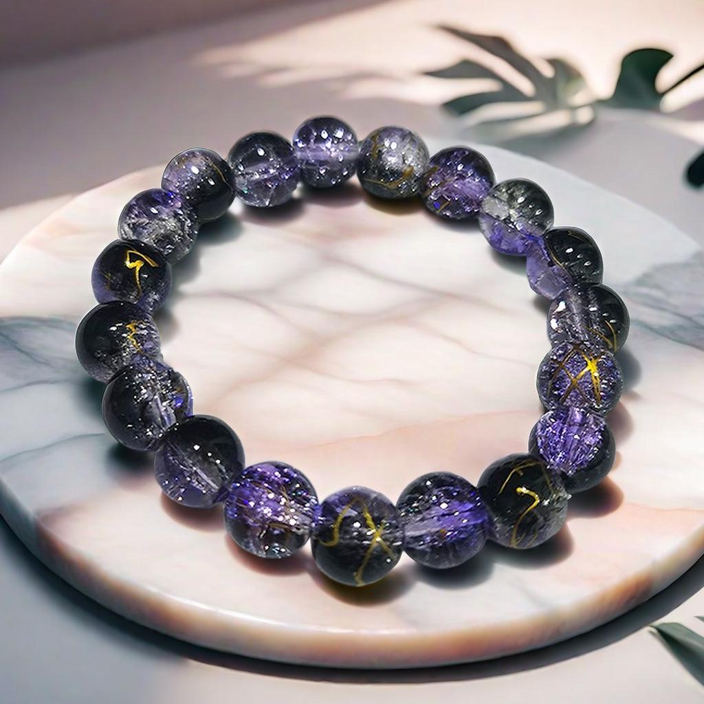 10mm Dopamine Jade Crushed Glass Bracelet: Women's Light Luxury Fidget Beaded Bracelet