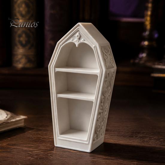 Halloween-Thema Ausstellungsständer Gotische Sargförmige Schmuckaufbewahrungsbox, 3D-gedrucktes Mini-Sarg-Ringschälchen für Kristalle Schmuckaufbewahrung, Gruselig