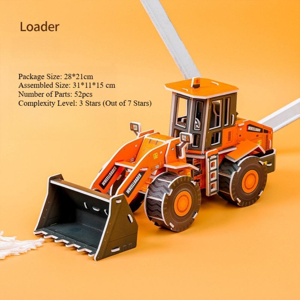 

New Year Gift Big Engineering Car Excavator 3D Paper Puzzle Kids Early Educational Toy for Children WL-005