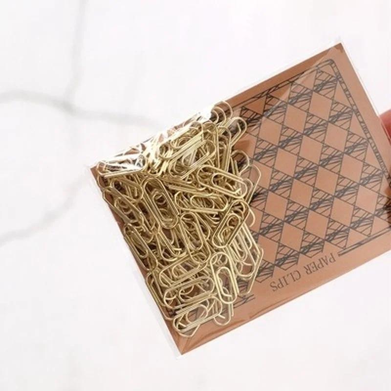 

50pcs /bag Mini Heart Gold Rose Color Clip Bookmark Binder Office Accessories Paper s Patchwork
