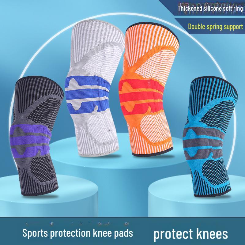 Breathable Knitted Silicone Knee Pads for Outdoor Sports: Running, Basketball, Cycling