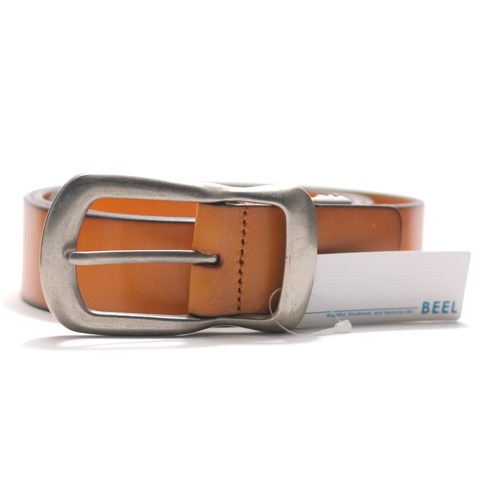 A carefully crafted cowhide leather belt perfect for everyday and Made of natural leather in [BEEL] Veil simple, use. Men's women's. brown.
