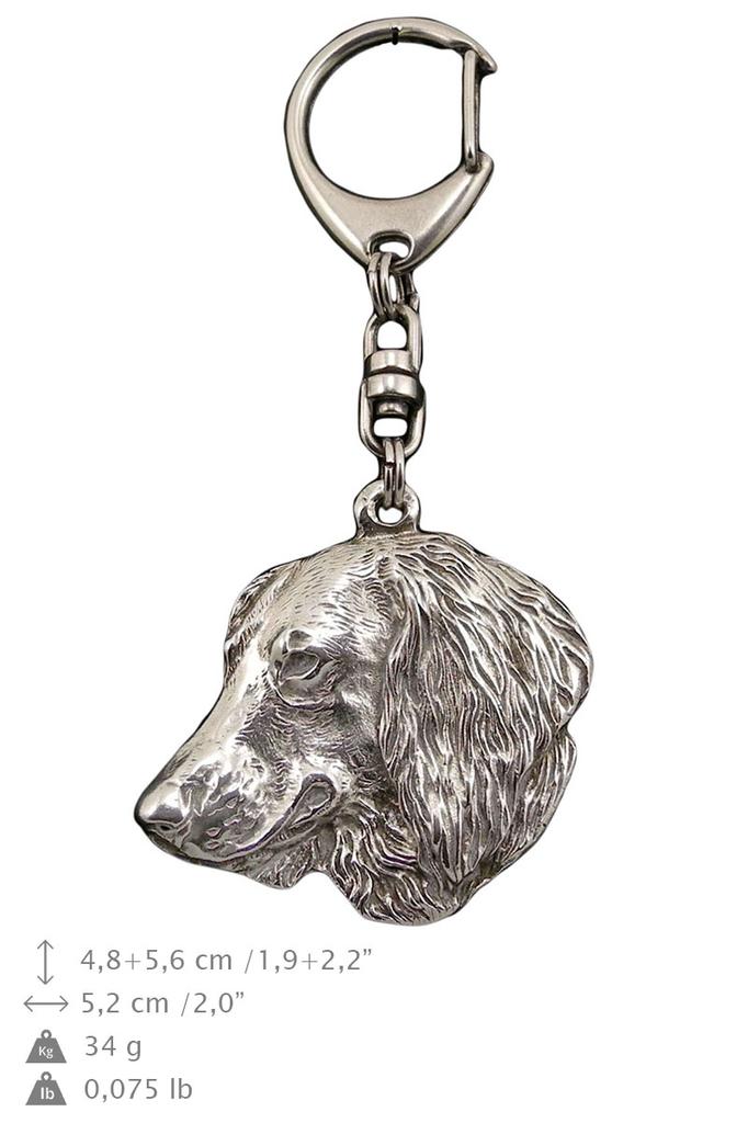 Dachshund Wire-haired, Wiener dog, Badger dog IV - Silver-plated key ring with dog, handbag decoration, backpack pendant by Art-Dog brand