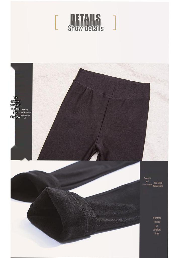 High-Waisted Fleece-Lined Glossy Stirrup Leggings for Outdoors