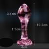 Pink Ribbed Glass Butt Plug Masturbation Sex Toy Explore Ass Play Women Man Gspot Stimulate Orgasmic Lesbian Backdoor Game