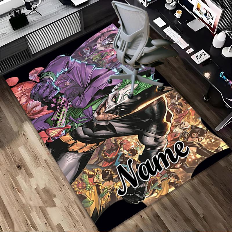 Custom Name Batman's Identity Living Room Non-Slip Area Rug Soft Carpet for Bedroom Kids Playroom Sofa Office Home Decor Doormat