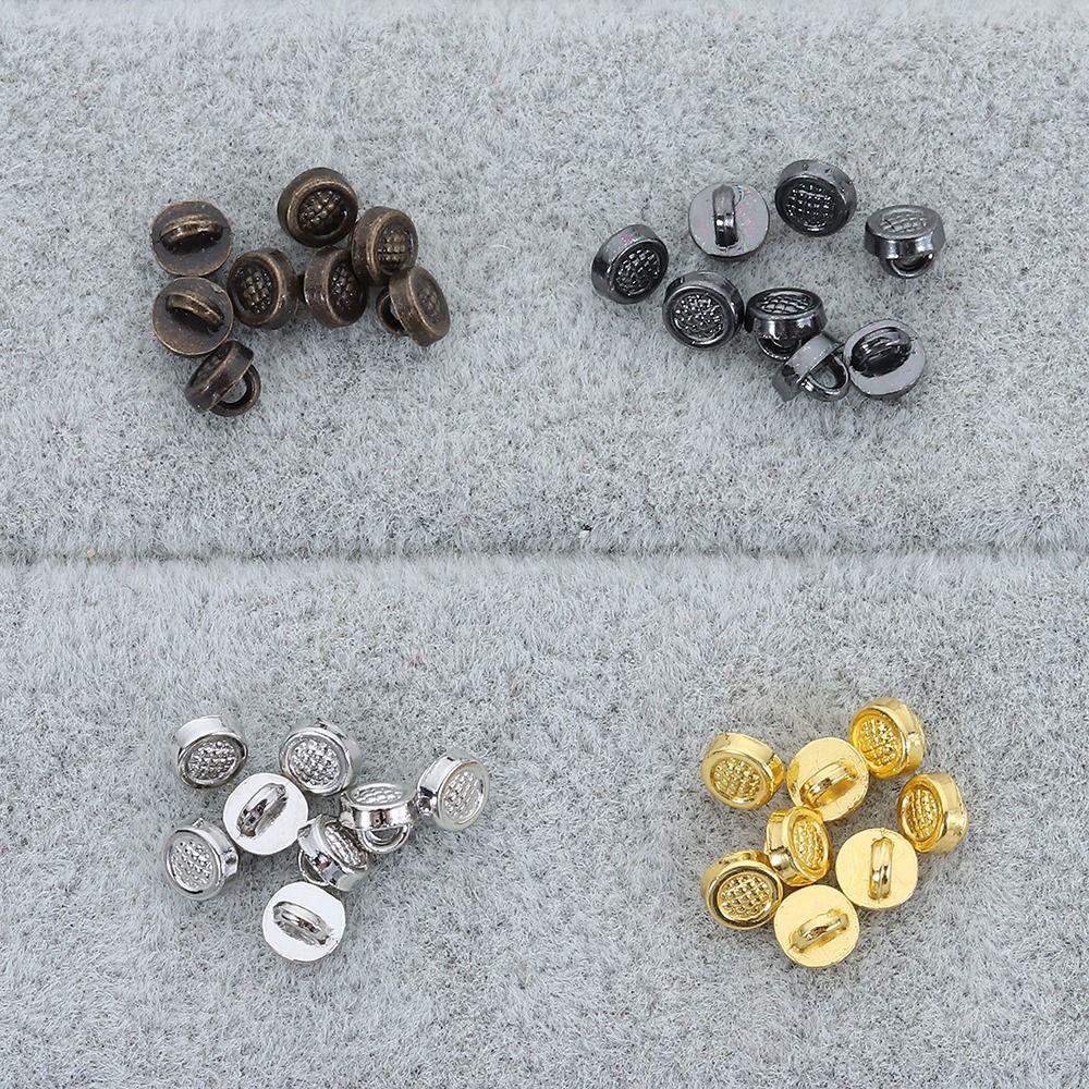 50pcs New 4mm Round Shape Buttons DIY Mini Ultra-small Buckles Metal Shoes Buckles 1/6 Clothing Buckles Accessories