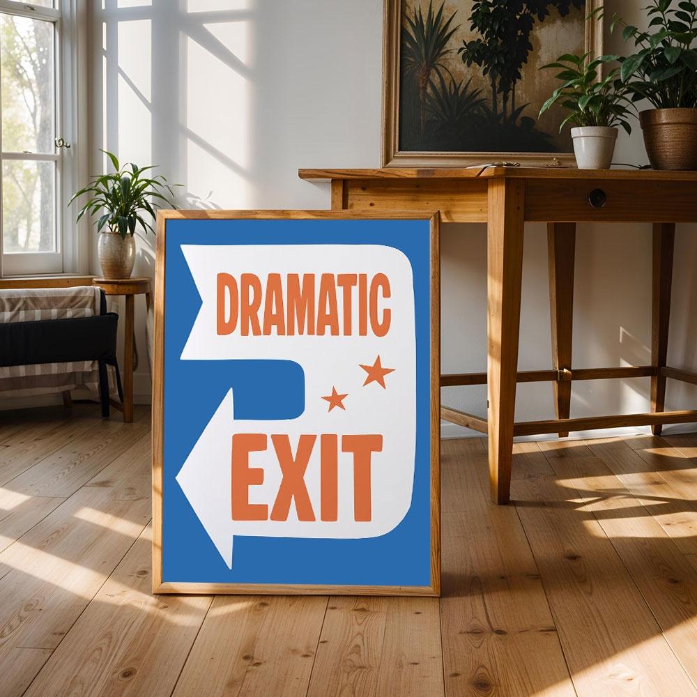 Dramatic Exit Hallway Exit Sign Art Poster Posters Canvas Painting Print Room Home Office Cafe Hotel Restaurant Room Wall Decor