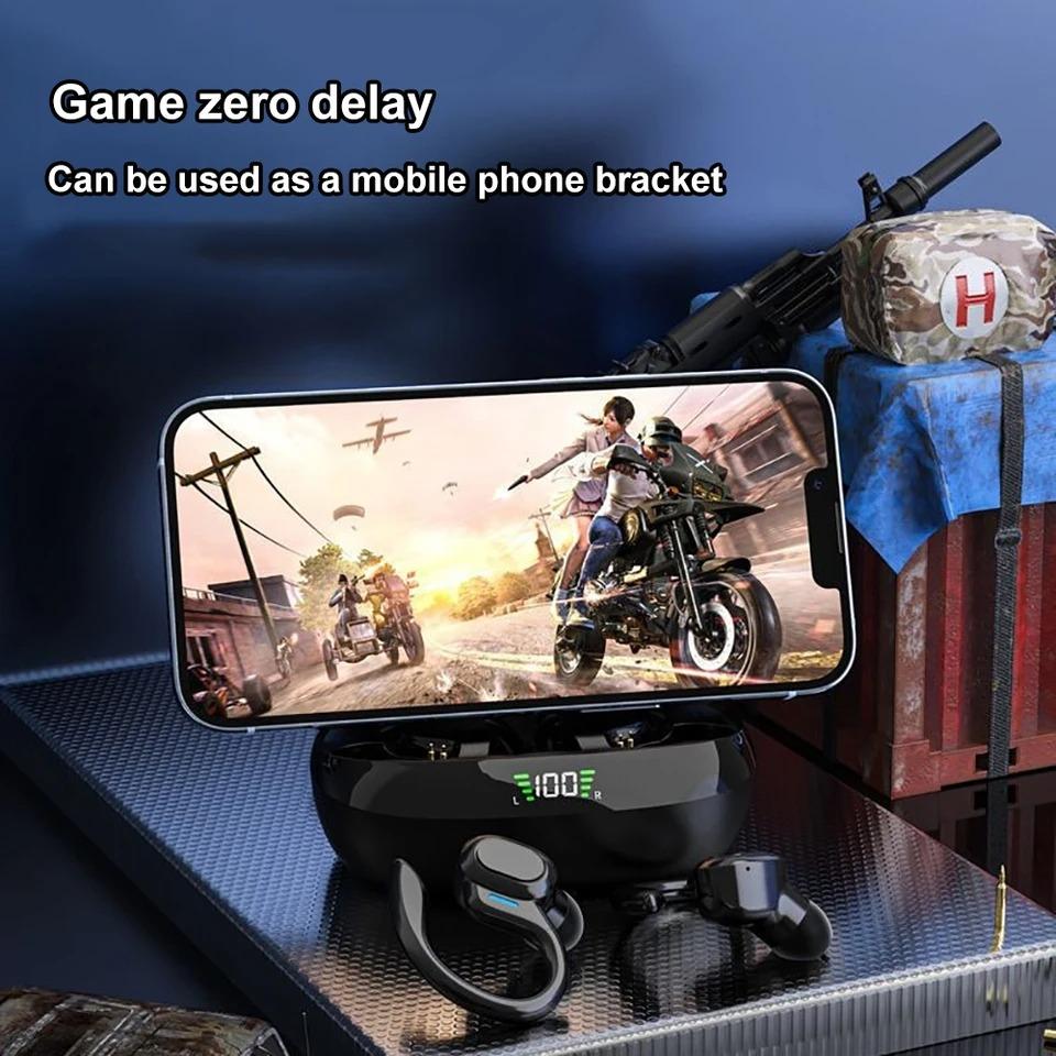 Bezprzewodowe słuchawki sportowe Bluetooth 5.3 IPX5 Słuchawki douszne Etui ładujące 300mAh Haczyki na uszy Słuchawki 3D HiFi Stereo Zestawy słuchawkowe