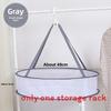 Collapsible Double Layer Clothing Drying Basket With Breathable Fabric For Home Use