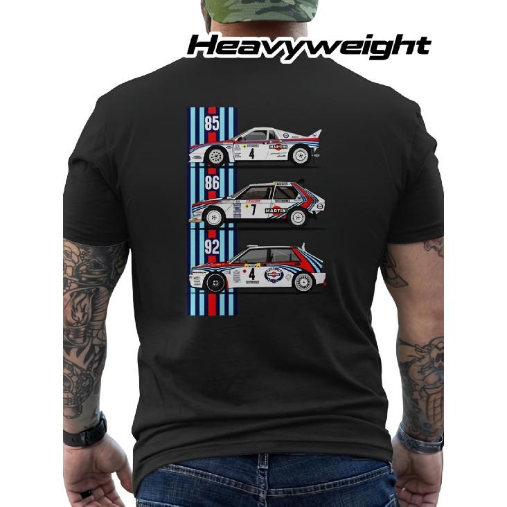 Men's Heavyweight Vintage Racing T-Shirt - Retro Racing Car Back Print, Relaxed Fit Crewneck Tee Suitable for Motorsport Enthusiasts, Casual