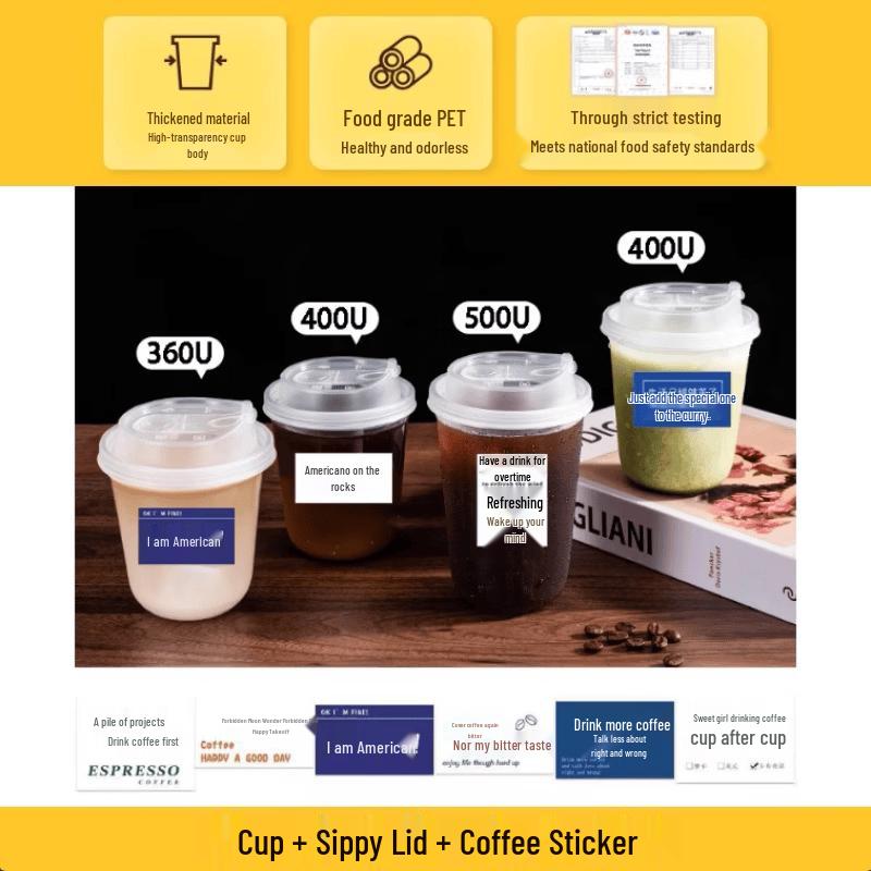 Disposable Transparent Plastic Cups with Lids
