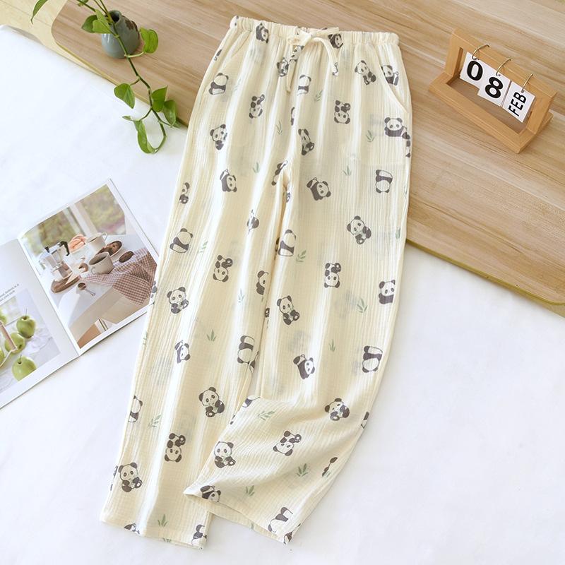 Summer Ladies Short-sleeved Shorts Pajamas Set 100% Cotton Crepe Cloth Thin Home Service Two-piece Spring and Autumn Loose