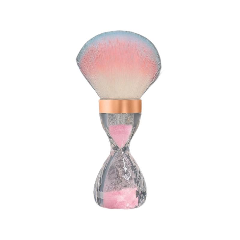 

Multipurpose Nail Powder Remover Brush for Home And Salon Use Nail Art Dust Brush with Hourglass Handle Makeup Brushes 1 розовый