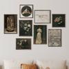 Moody Victorian Paintings Prints Vintage Dark Academia Aesthetic Decor Floral Poster Skeleton Canvas Painting Gallery Wall Decor