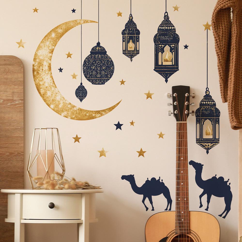 Style: Star And Moon Chandelier, Camel Combo Wall Sticker, Bedroom Living Room, Study Room, Home Decoration Wall Sticker