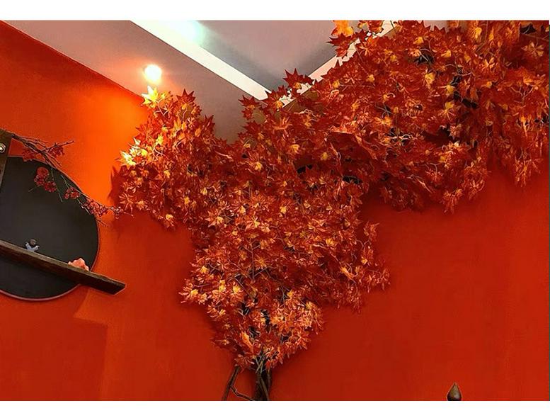 Artificial Red Maple Leaf Branches for Autumn Garden Decor