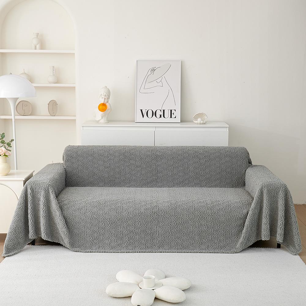 Bunny Cashmere Sofa Cushion Winter Thickened Fleece Cushion Non-Slip Leather Sofa Cover New Cover Towel