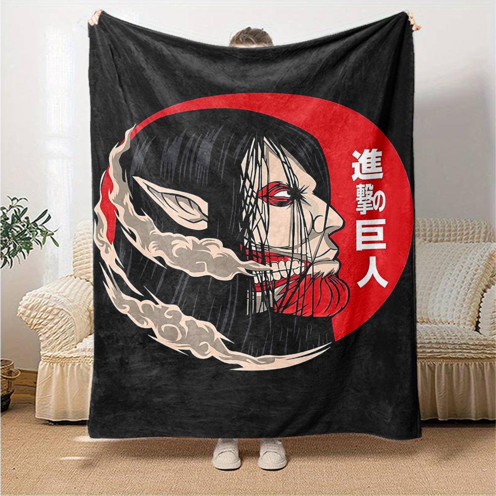 1pc Attack Titan Soft Flannel All Season Throw for Home, Office, Outdoor UseDurable Comfort Soft Warm Throw for Home