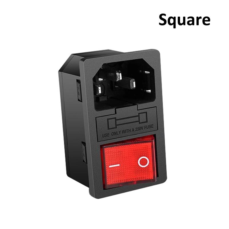 3D-printeri osad 220V 110V 6A Toiteploki lüliti Isane pistikupesa kaitsmega vahelduvvoolu toitepesa juhtmestiku pistik Lüliti