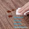Waterproof Round PVC Table Cover with Wood Grain and Flannel Backing for Patio or Picnic Use