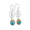 Bijoux Boucles d'Oreilles Faits Main en Argent Sterling 925 Pierre Précieuse d'Huître Épineuse Naturelle 2.00" EE-17-36
