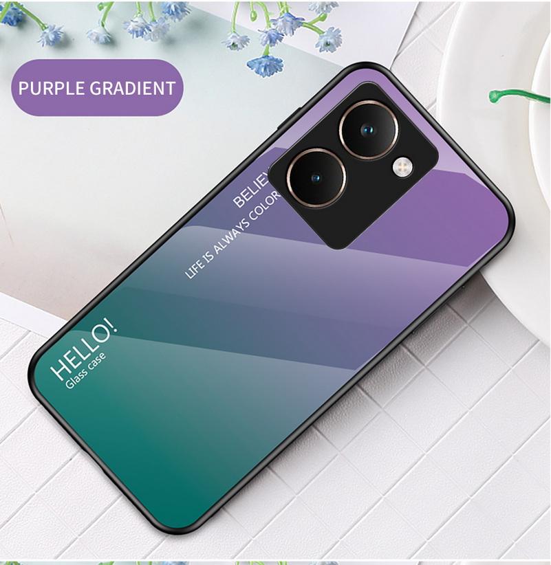 Gradient Tempered Glass Protect Case for Realme P3 Ultra P1 Speed Realme 14 Pro + 13 Pro Realme 11 Pro Glossy Cover