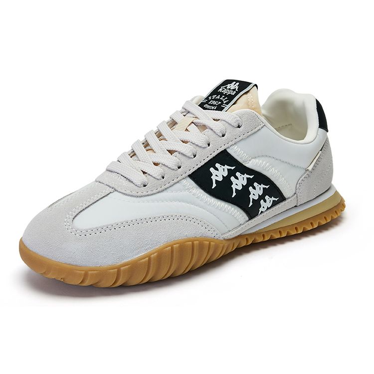 Kappa Retro Sports Versatile Synthetic Leather Non-Slip Wear-Resistant Shock Absorbing Low-Top Casual Running Shoes Unisex sneaker Gray K0EW5MM22-133