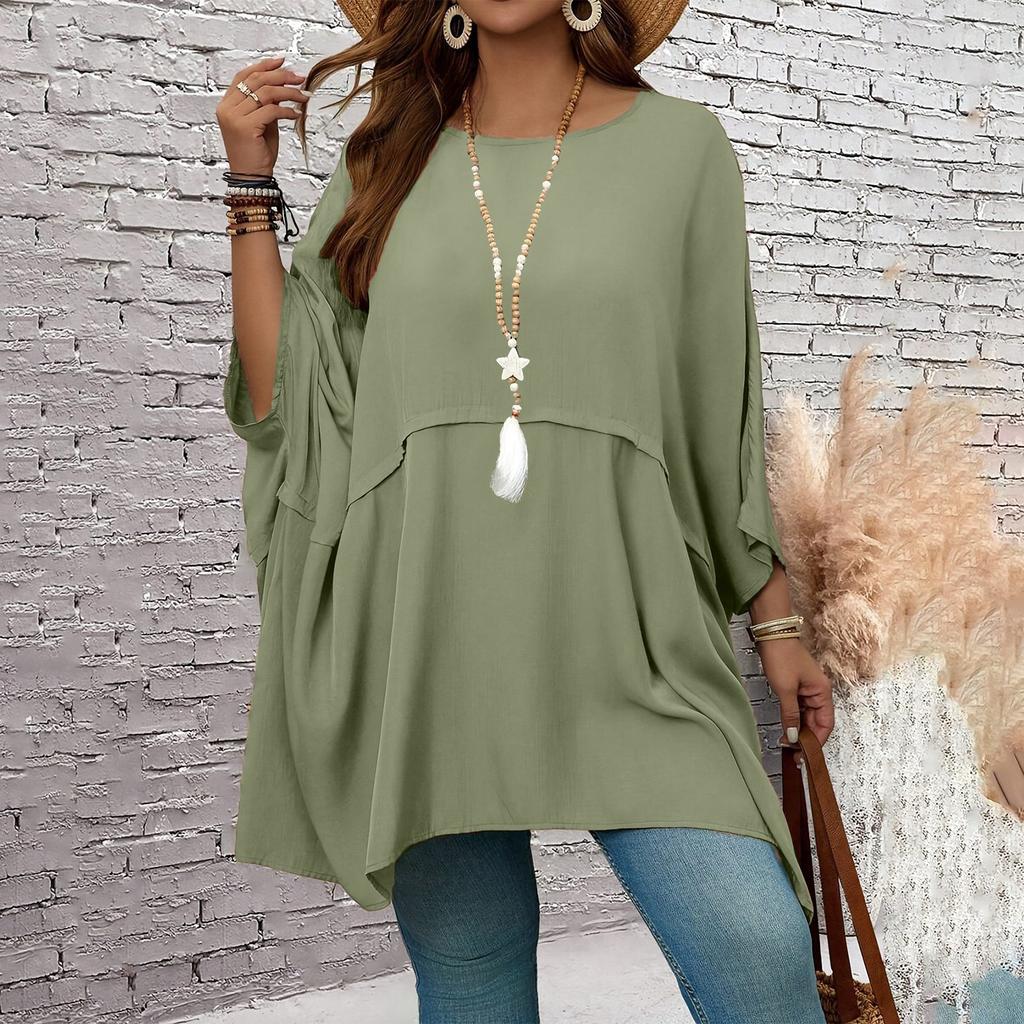 Women's Fashionable Three-quarter Sleeves Elegant Commuting And Casual Top