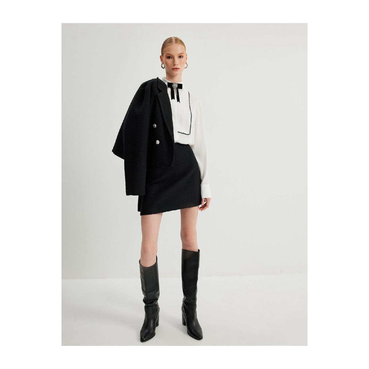 

Mini Tweed A-line Skirt Slim Fit 34 чёрный