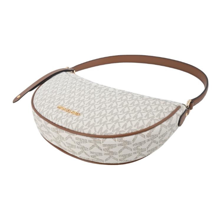 Michael Kors Mk Dover Logo Coated Canvas And Polyester Medium Tote Shoulder Crossbody Bag Women Bags Vanilla-White 35R3G4DL8B-150
