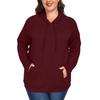 Women's  Casual Large Sized Long Sleeved Hooded Solid Color Sweatshirt