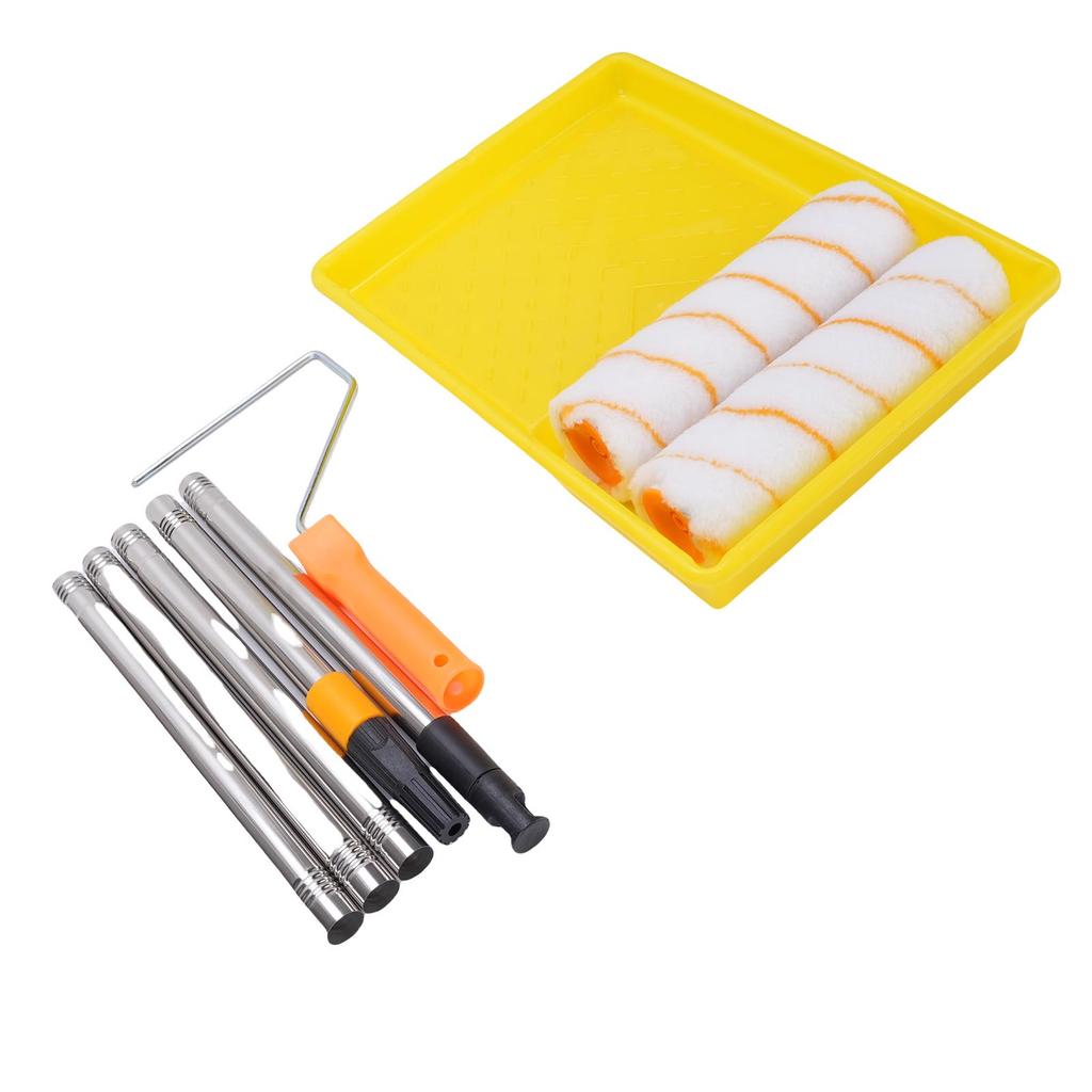 Farbroller-Set Multifunktion mit 1,2 m Edelstahl-Verlängerungs-Abnehmstielgriff für Wand Decke