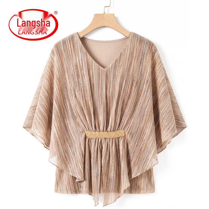 Langsha Women s Plus Size Batwing Sleeve Summer Top 4XL
