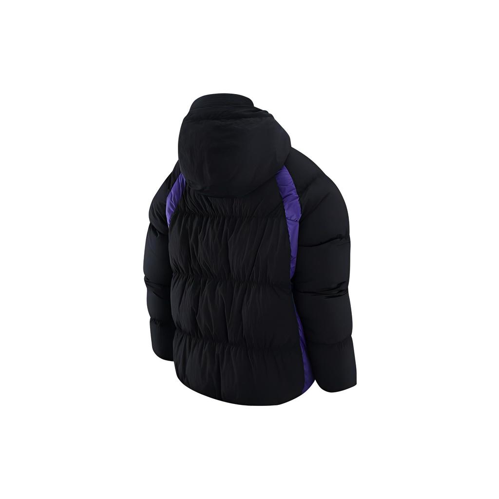 Jordan NBA Los Angeles Lakers Color Block Letter Logo Embroidered Hoodie Cotton Jacket Men Jacket Black DR2445-010